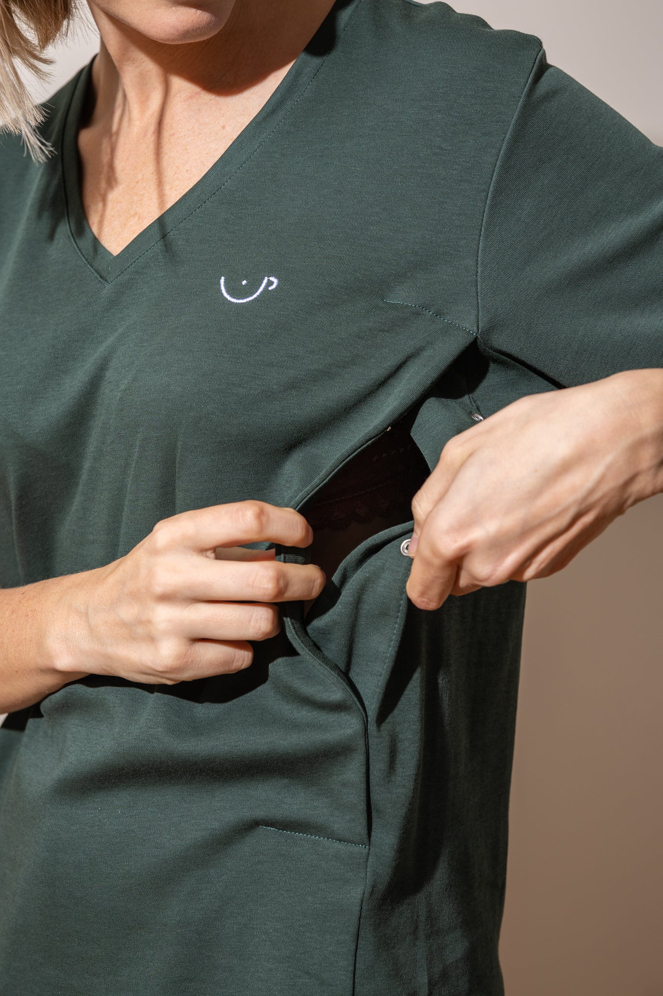 Latte Mamiato - T-shirt d'allaitement - Vert bouteille