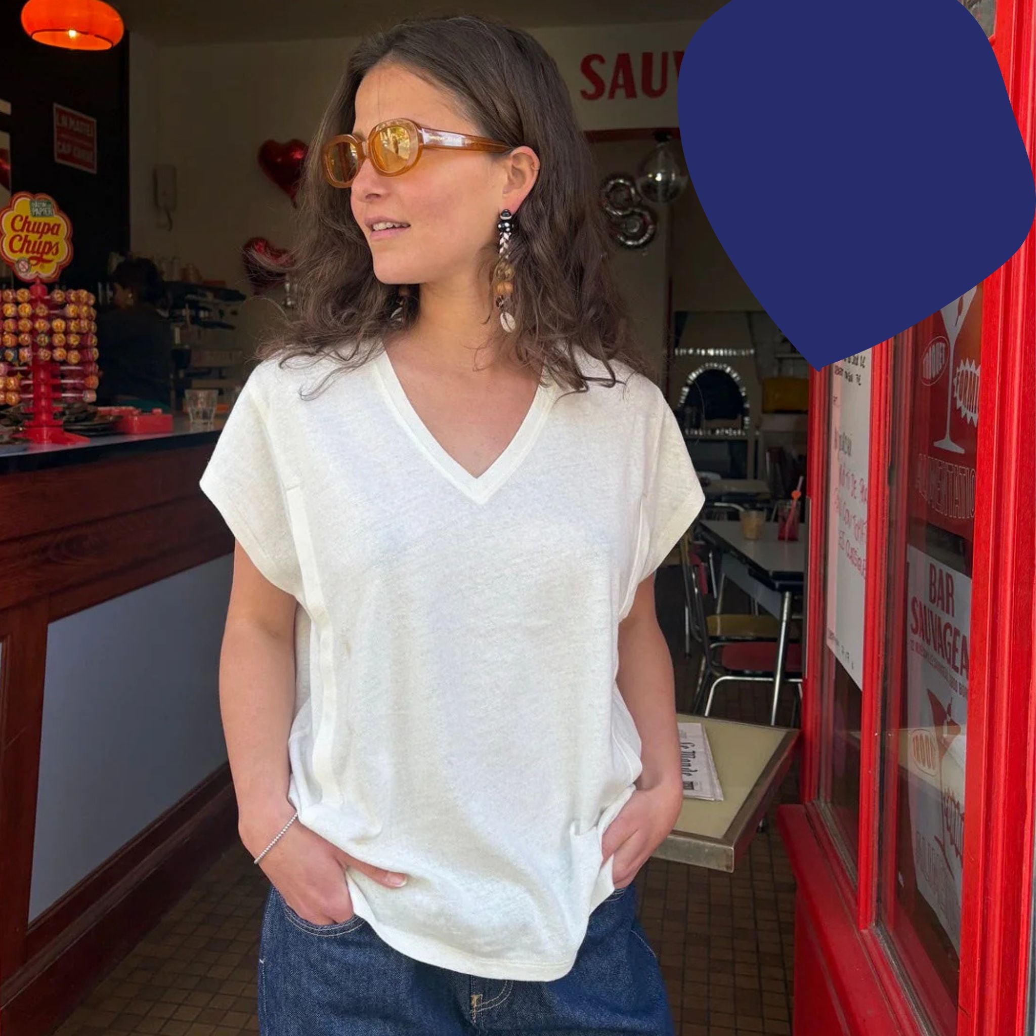 Lin'déclassable Ecru borstvoedingst-shirt