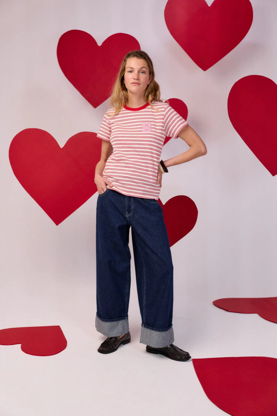 I Love You Striped T-shirt