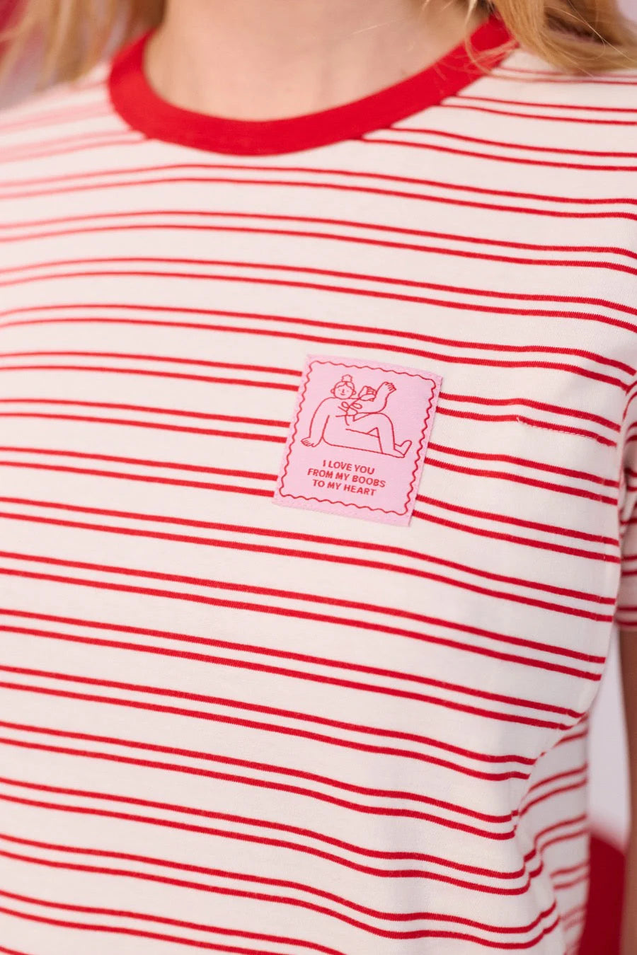 I Love You Striped T-shirt