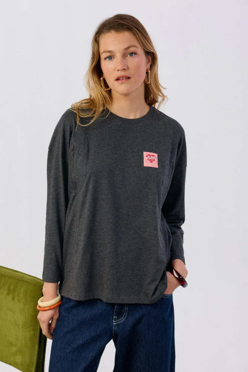 Tajinebanane Lovers borstvoedingsT-Shirt antraciet (pre order)