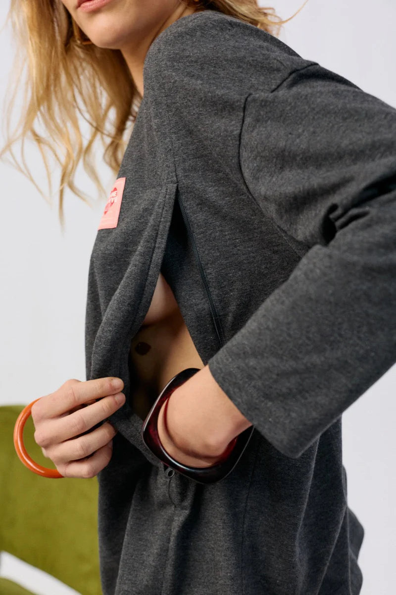 Tajinebanane Lovers borstvoedingsT-Shirt antraciet