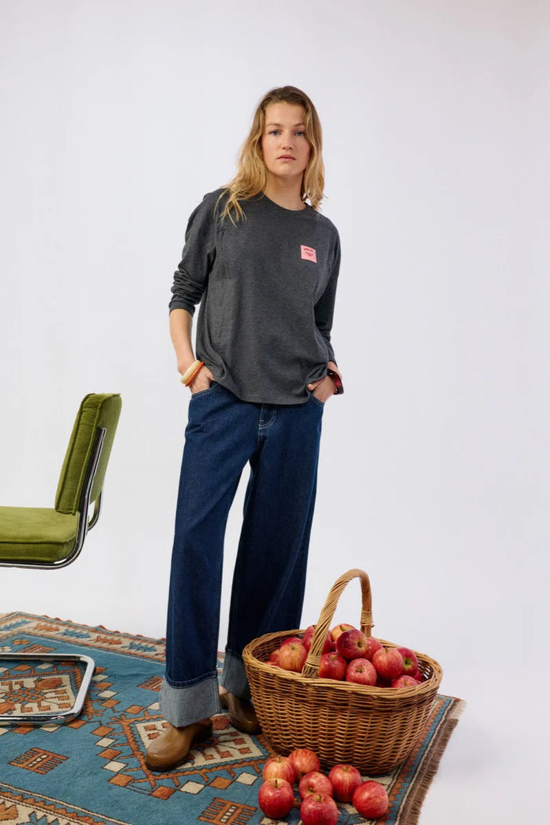 Tajinebanane Lovers borstvoedingsT-Shirt antraciet