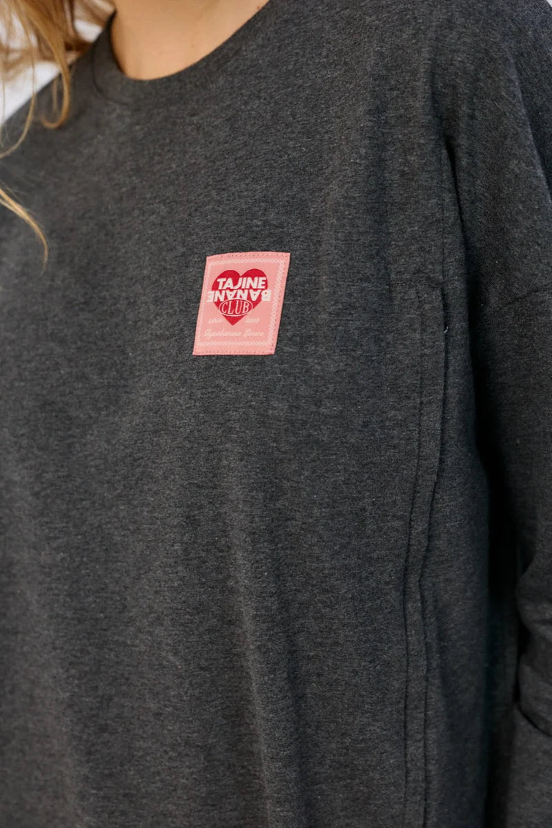 Tajinebanane Lovers borstvoedingsT-Shirt antraciet