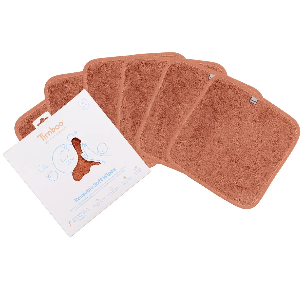 Washable wipes - Timboo - reusable wipes - 6 pieces