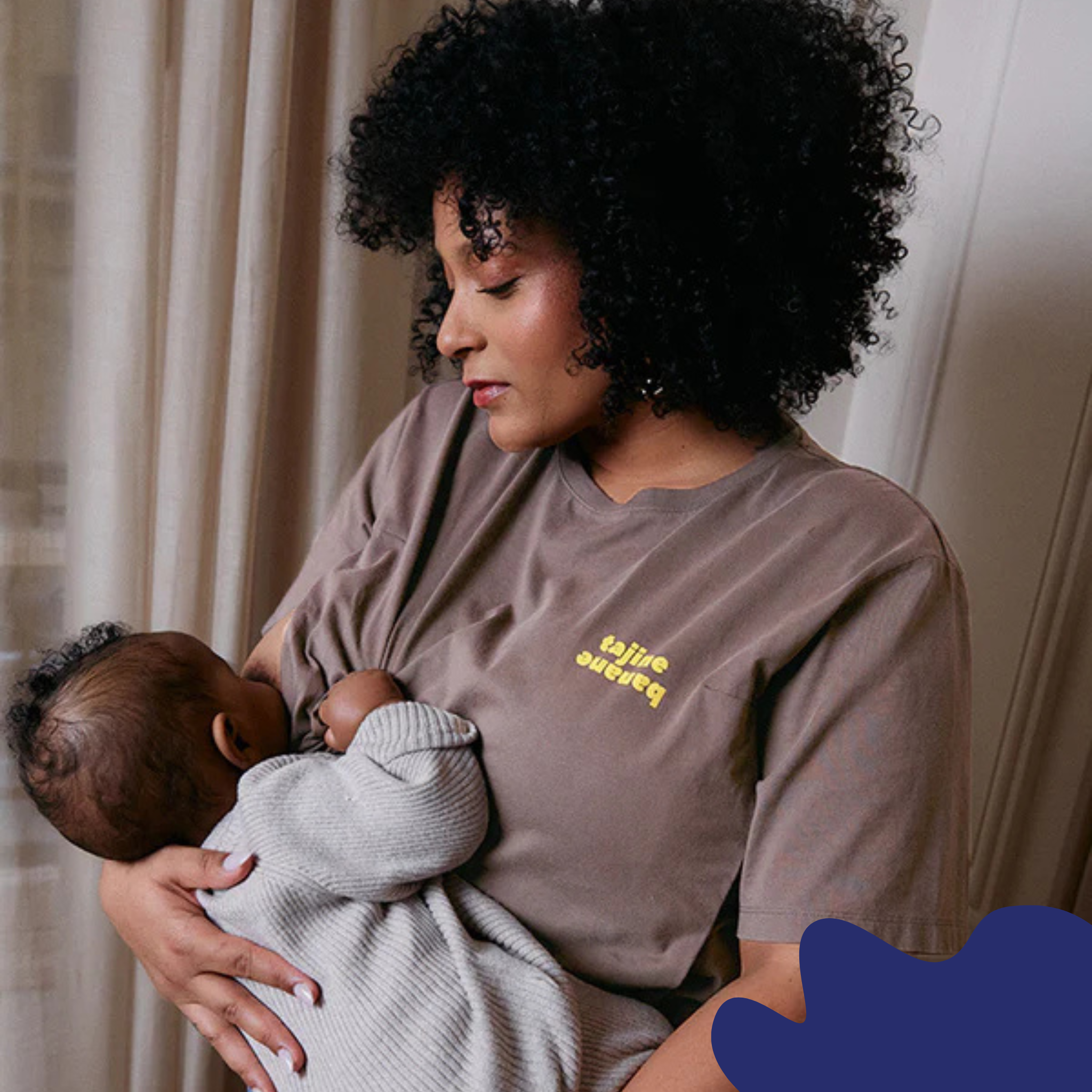 Vintage La p'allaite - breastfeeding t-shirt - Brown