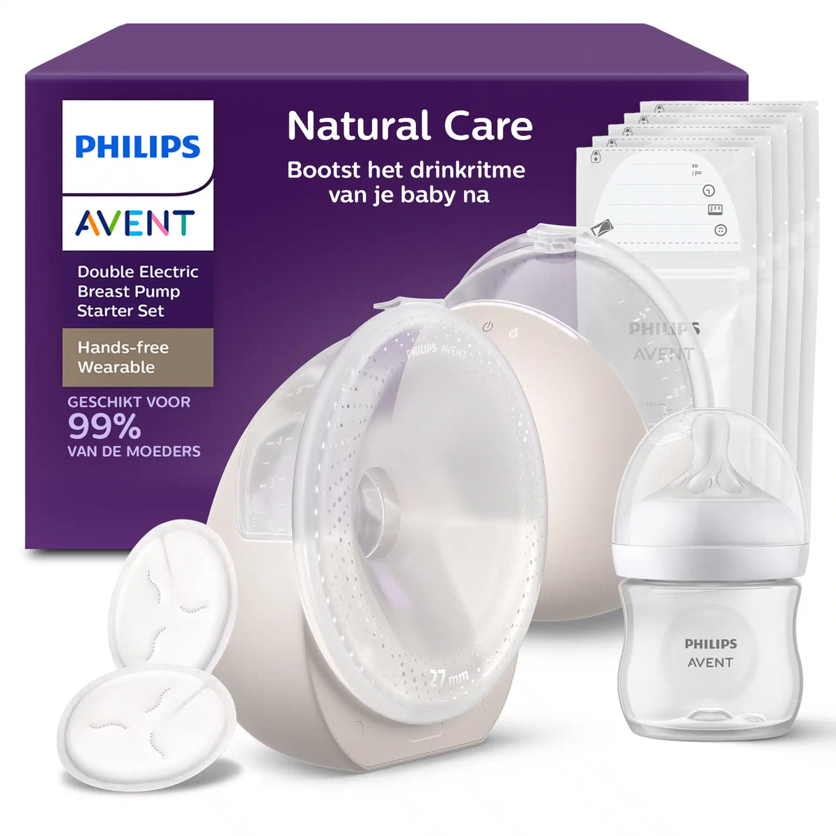 Philips Avent Natural Care Handsfree Wearable Borstkolf - Dubbel