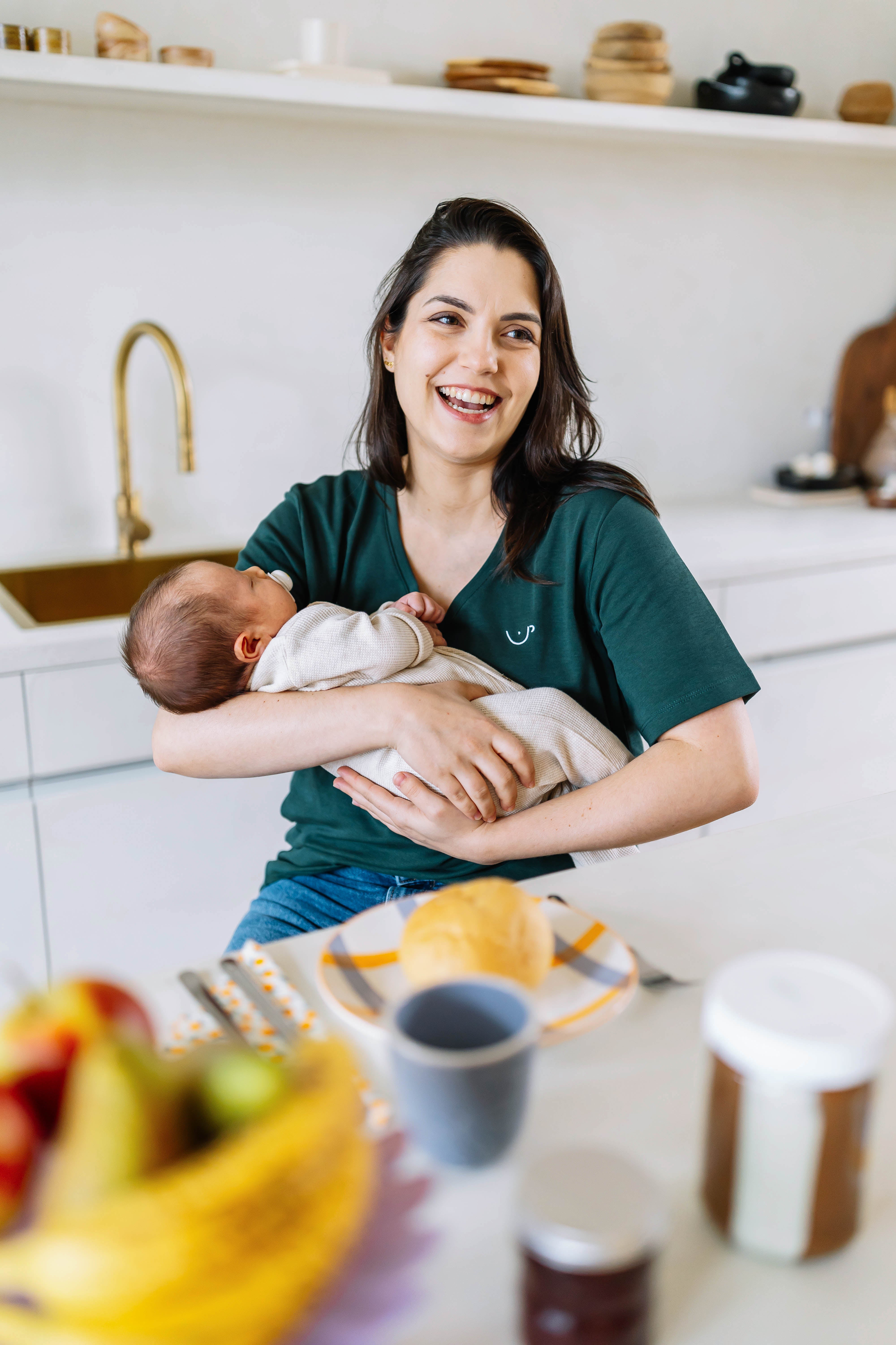 Latte Mamiato - T-shirt d'allaitement - Vert bouteille