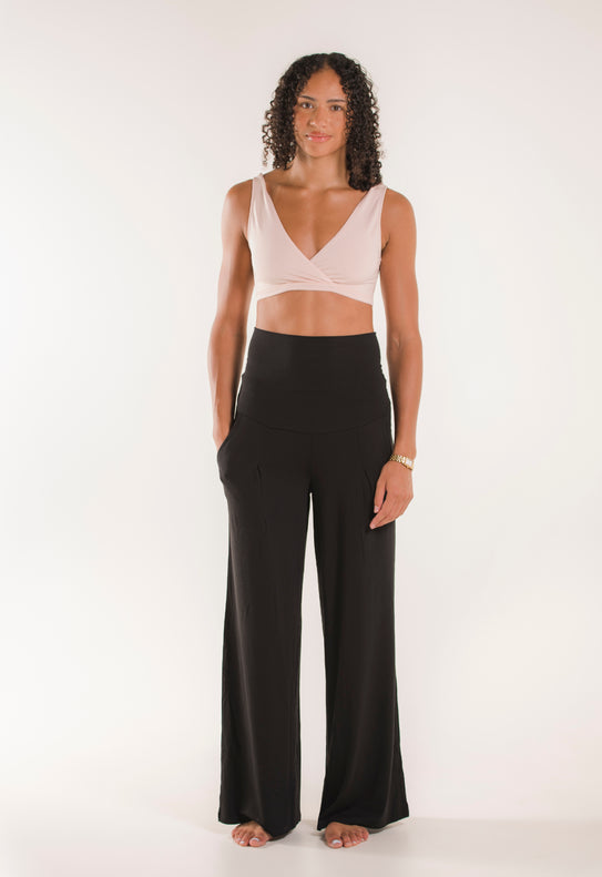 Maternity wide leg soft pants - Black