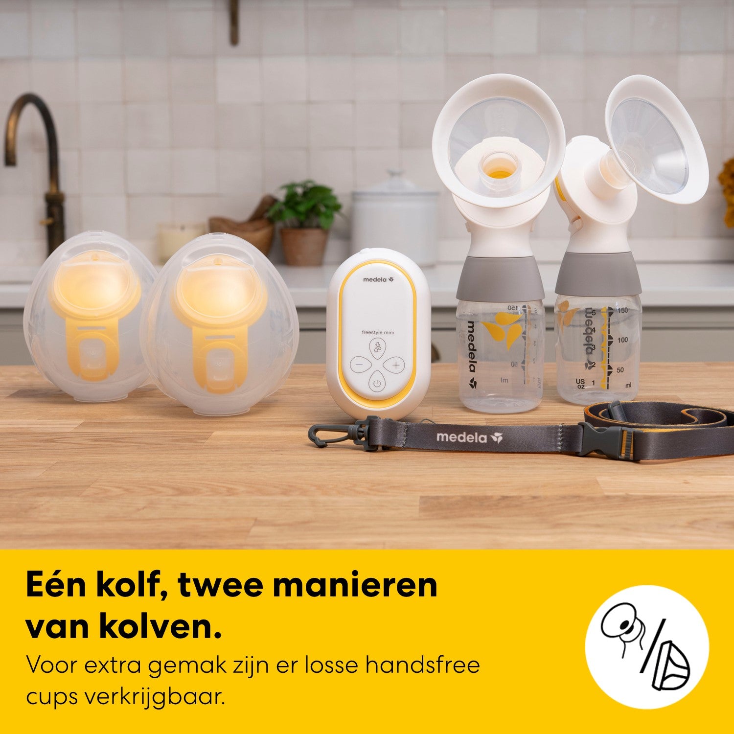 Medela Freestyle™ Mini dubbele elektrische borstkolf (klassieke set met flessen)