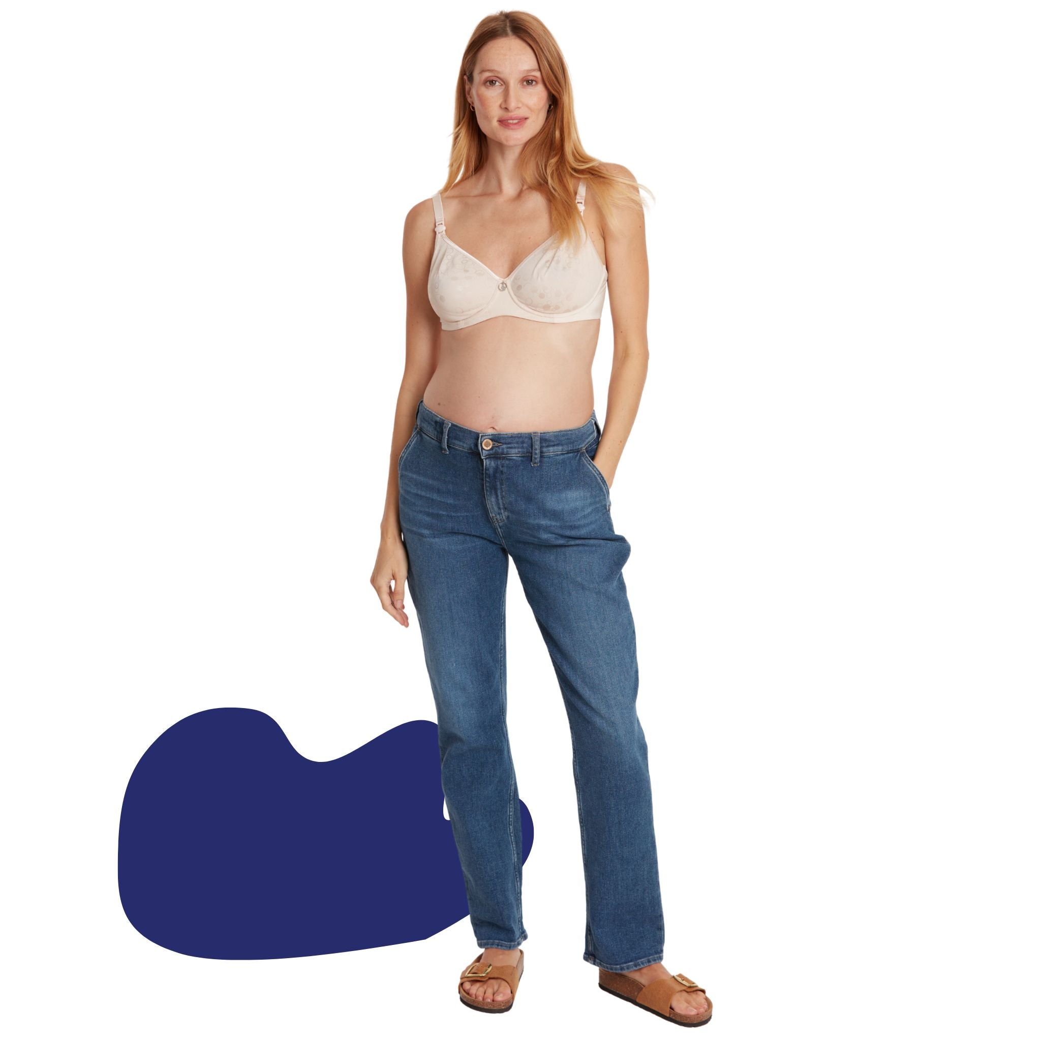Carrie zwangerschaps- & postnatale jeans midblue