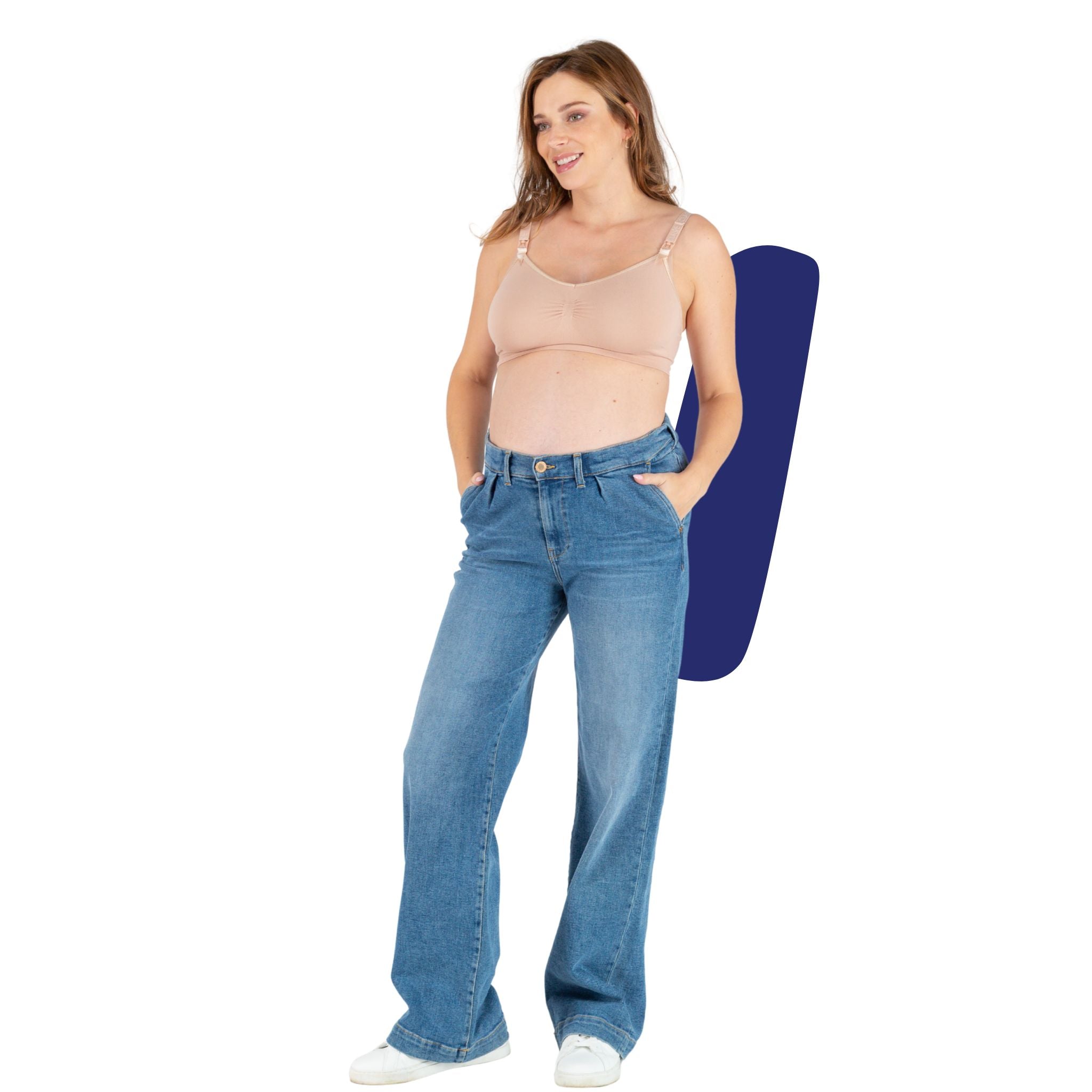 Kelly zwangerschaps- & postnatale jeans Midblue