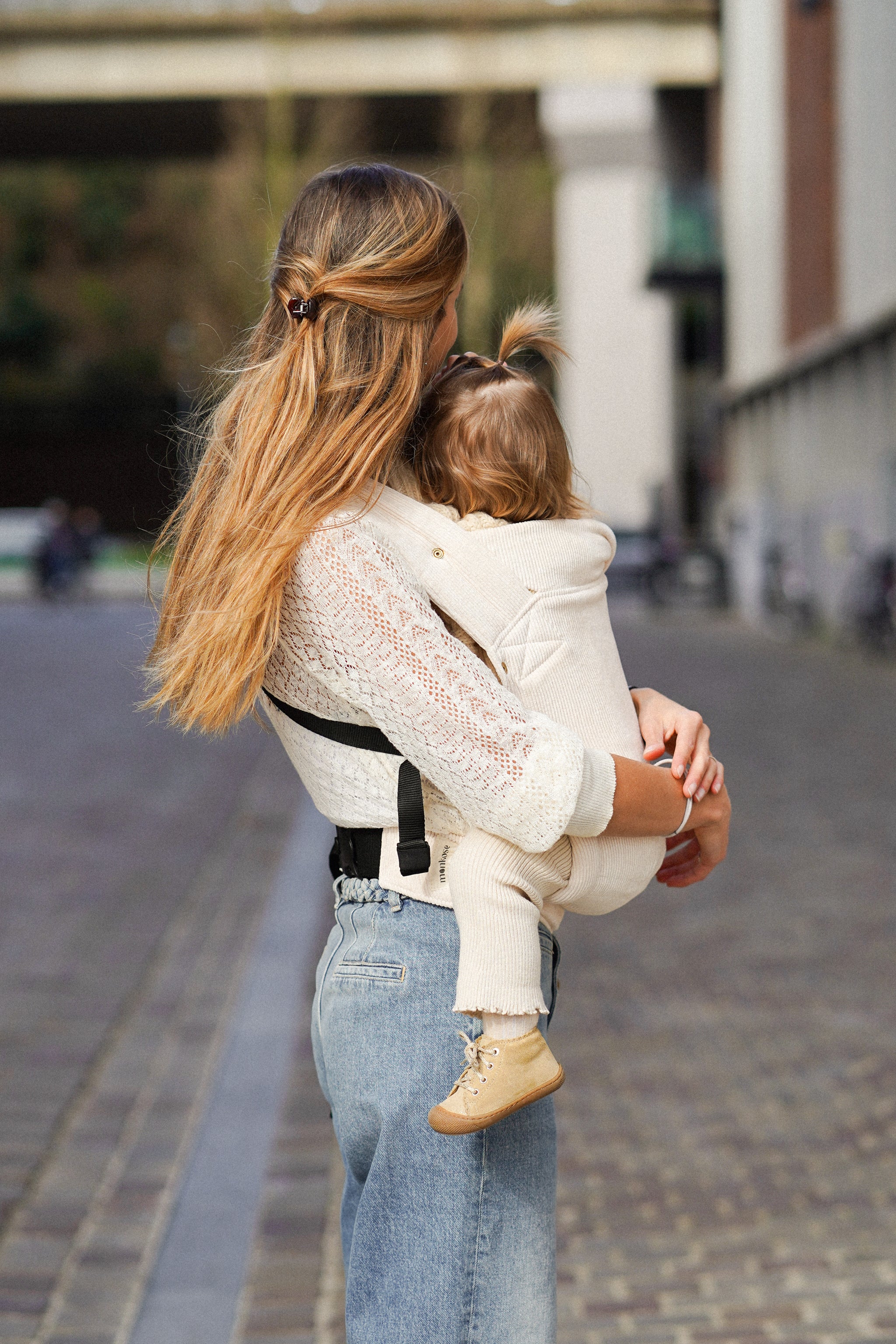 Monkose - Heiwa babydraagzak Corduroy Creme