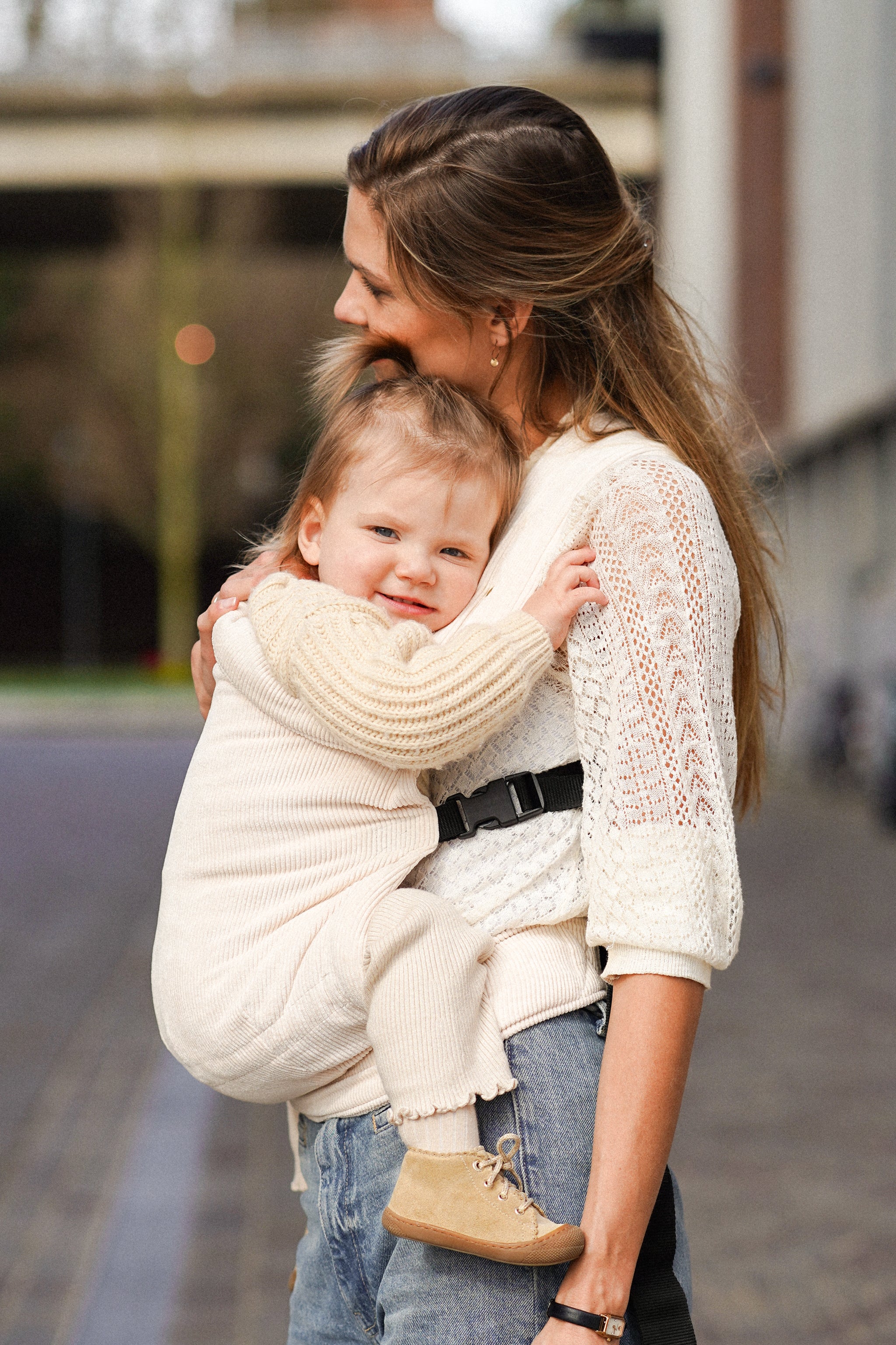 Monkose - Heiwa babydraagzak Corduroy Creme