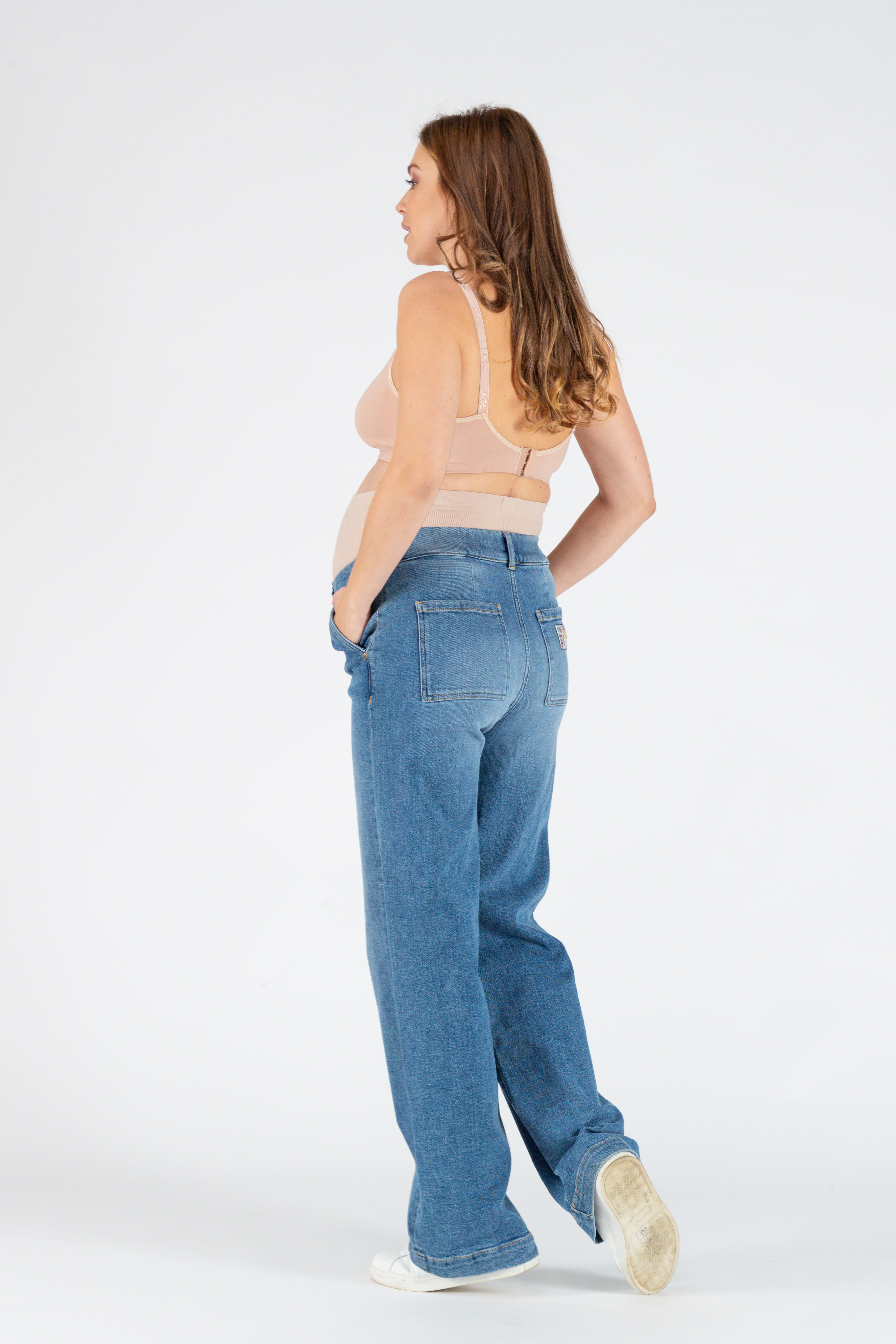 Kelly zwangerschaps- & postnatale jeans Midblue