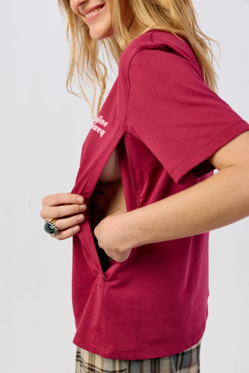 La p'allaite Borstvoeding T-shirt Framboos (pre order)