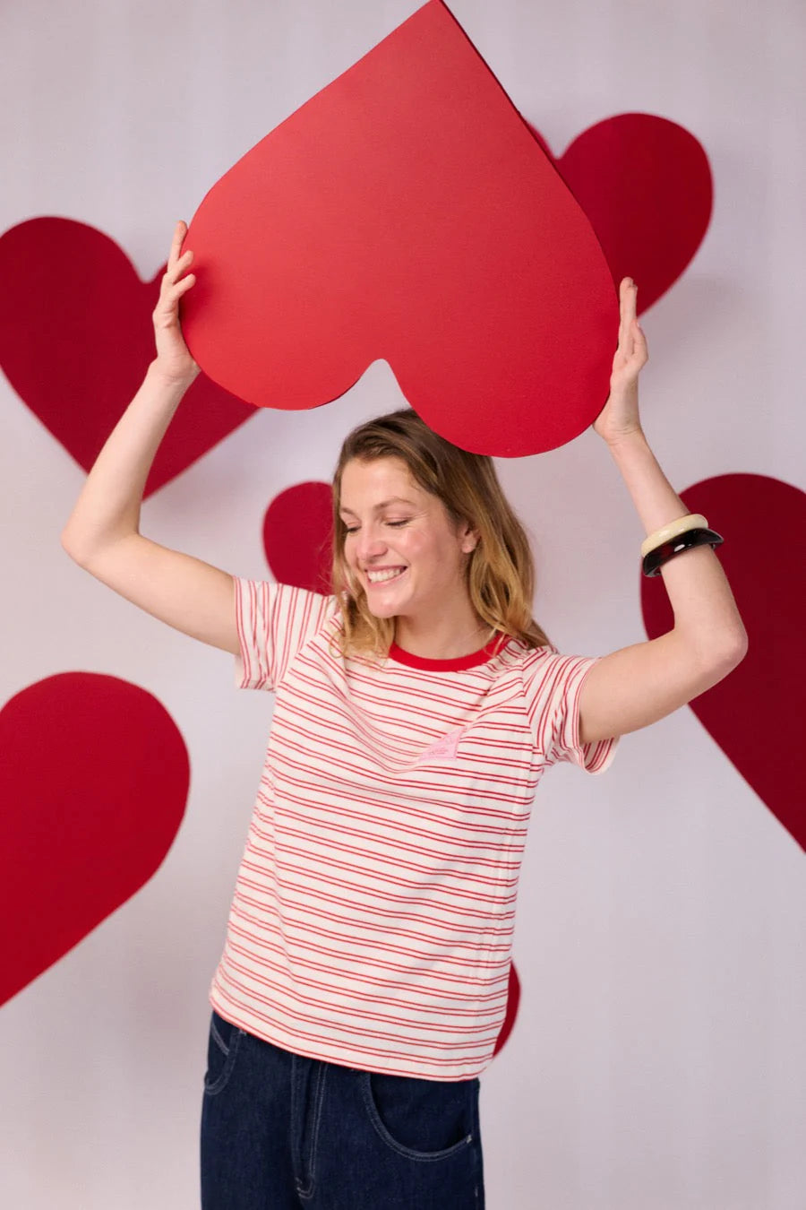 I Love You Striped T-shirt