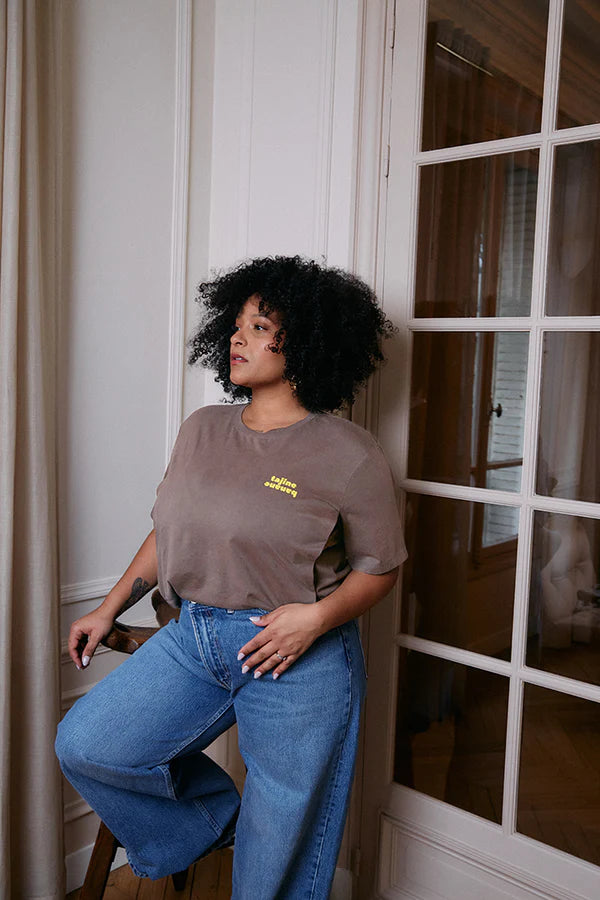 T-shirt d'allaitement vintage La p'allaite - Marron