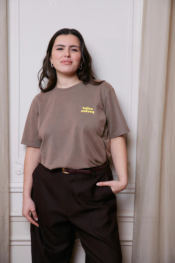 T-shirt d'allaitement vintage La p'allaite - Marron