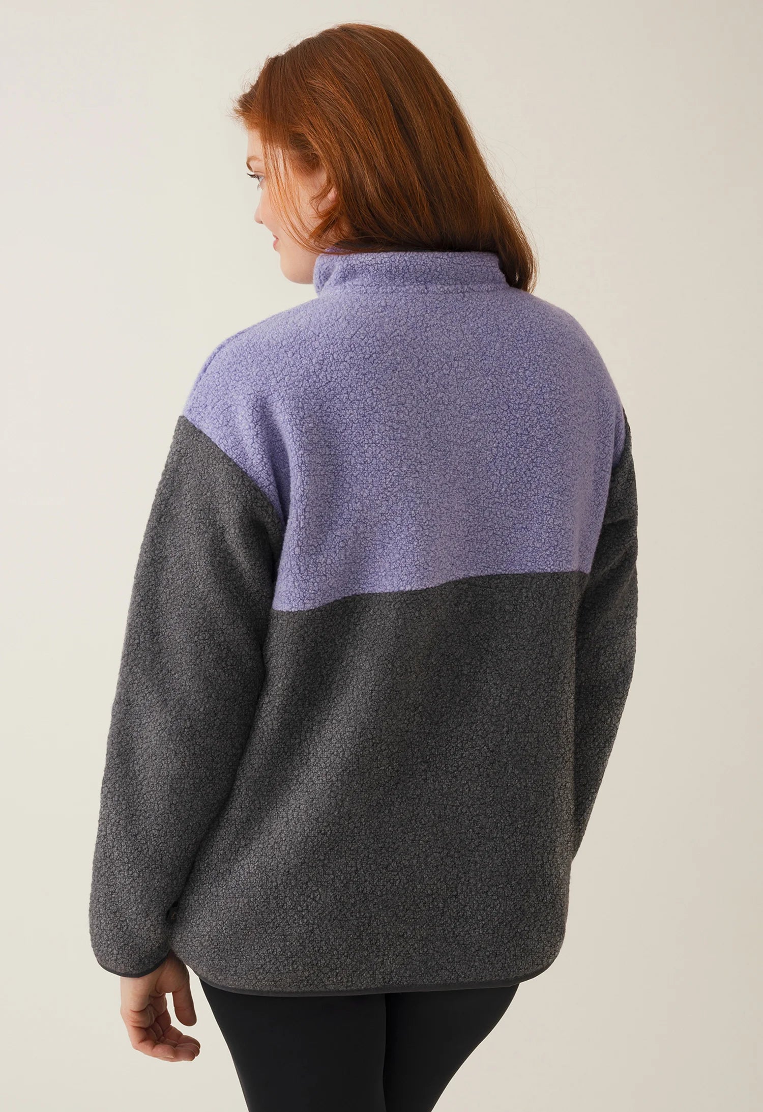 Wol-fleece 90's Zwangerschapstrui Lila