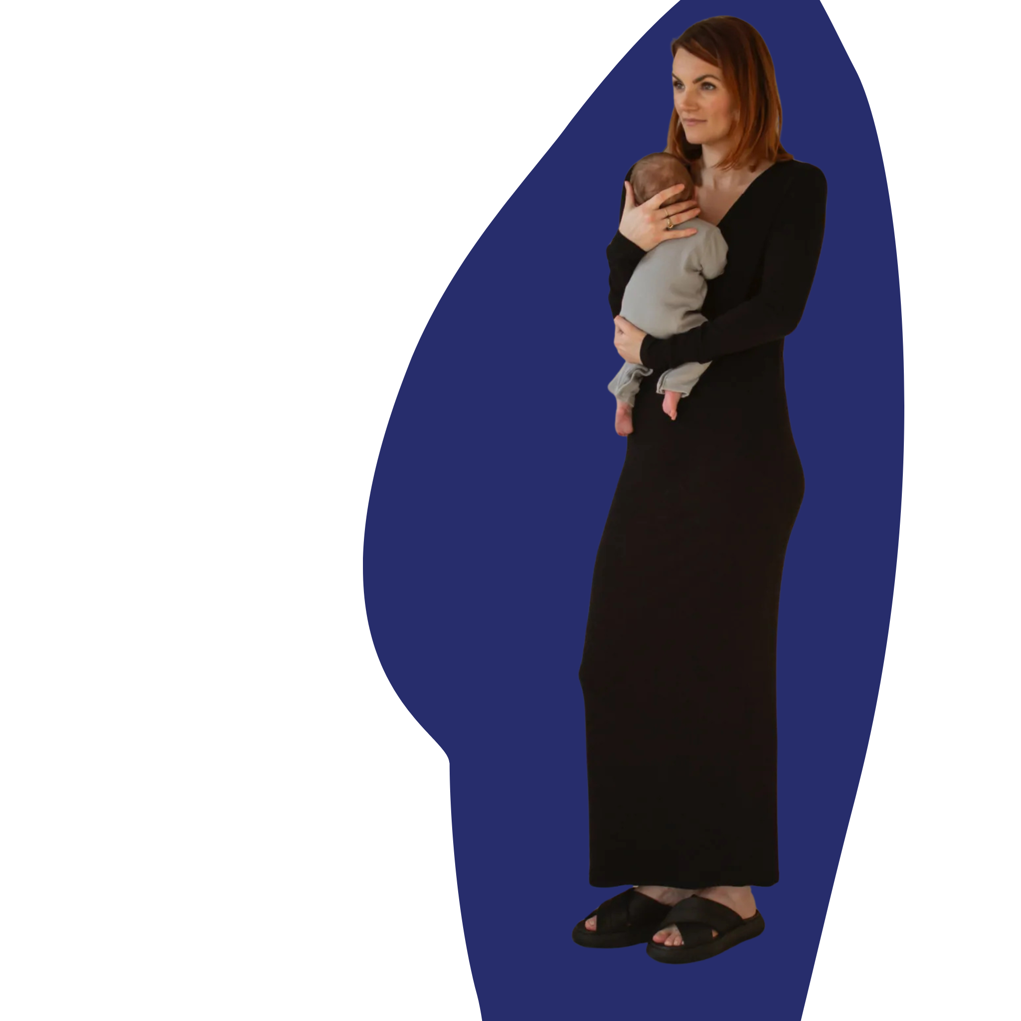 The Mom Dress - maternity dress - Black bamboo rib