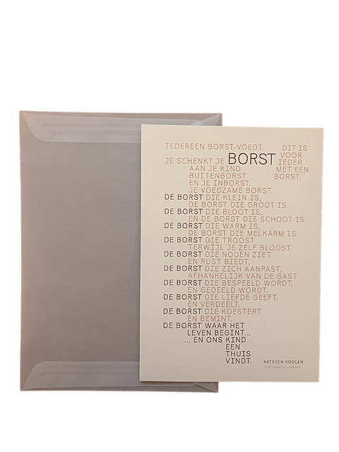 Kaart iedereen borst-voed