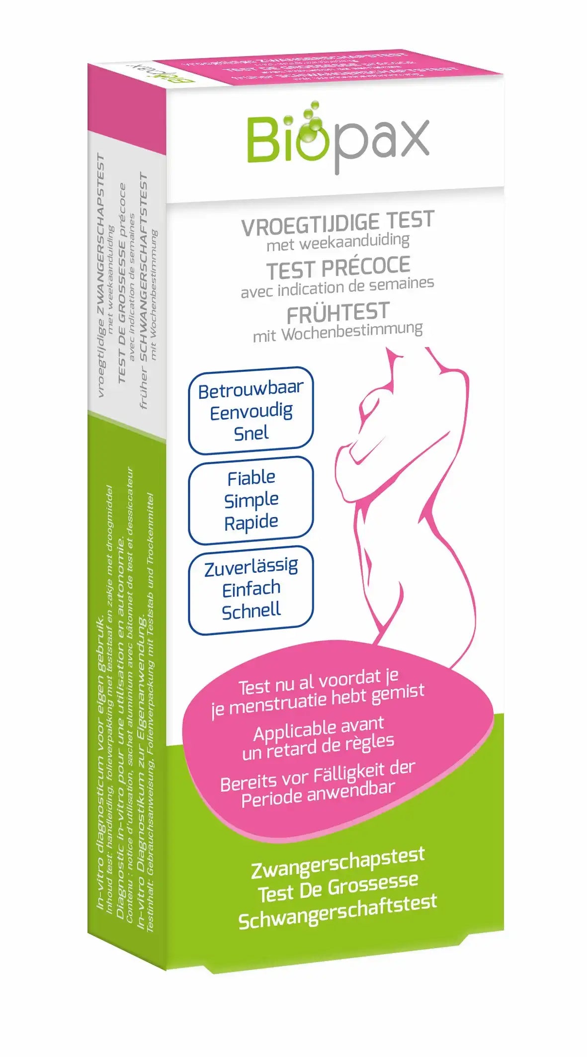 Early pregnancy test with week indication